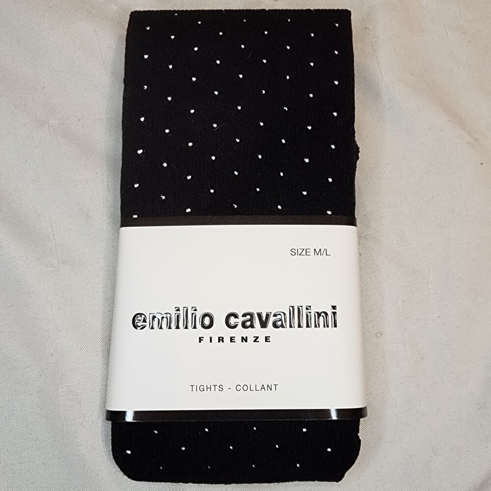 Emilio Cavallini | Black Opaque Tights With Pinhole Pattern